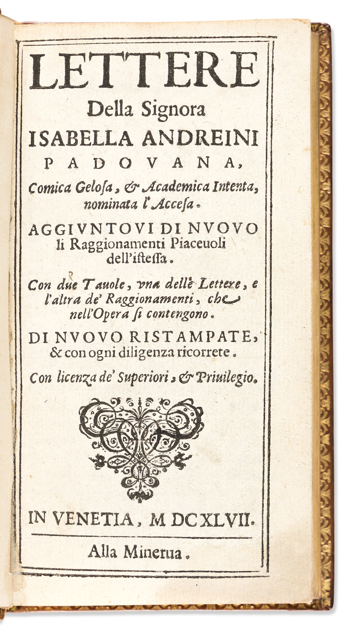 Andreini, Isabella (1562-1604) Lettere.